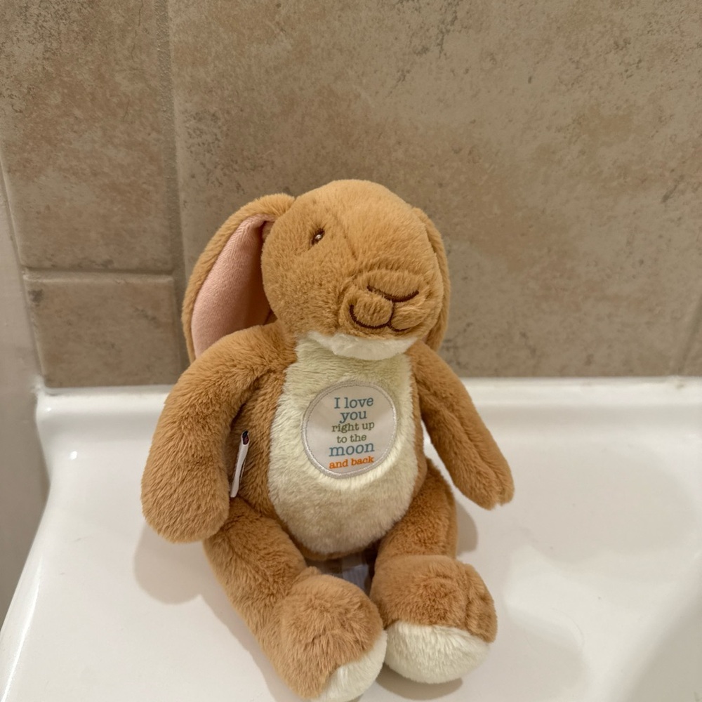 Guess Tan and Cream Plush Bunny